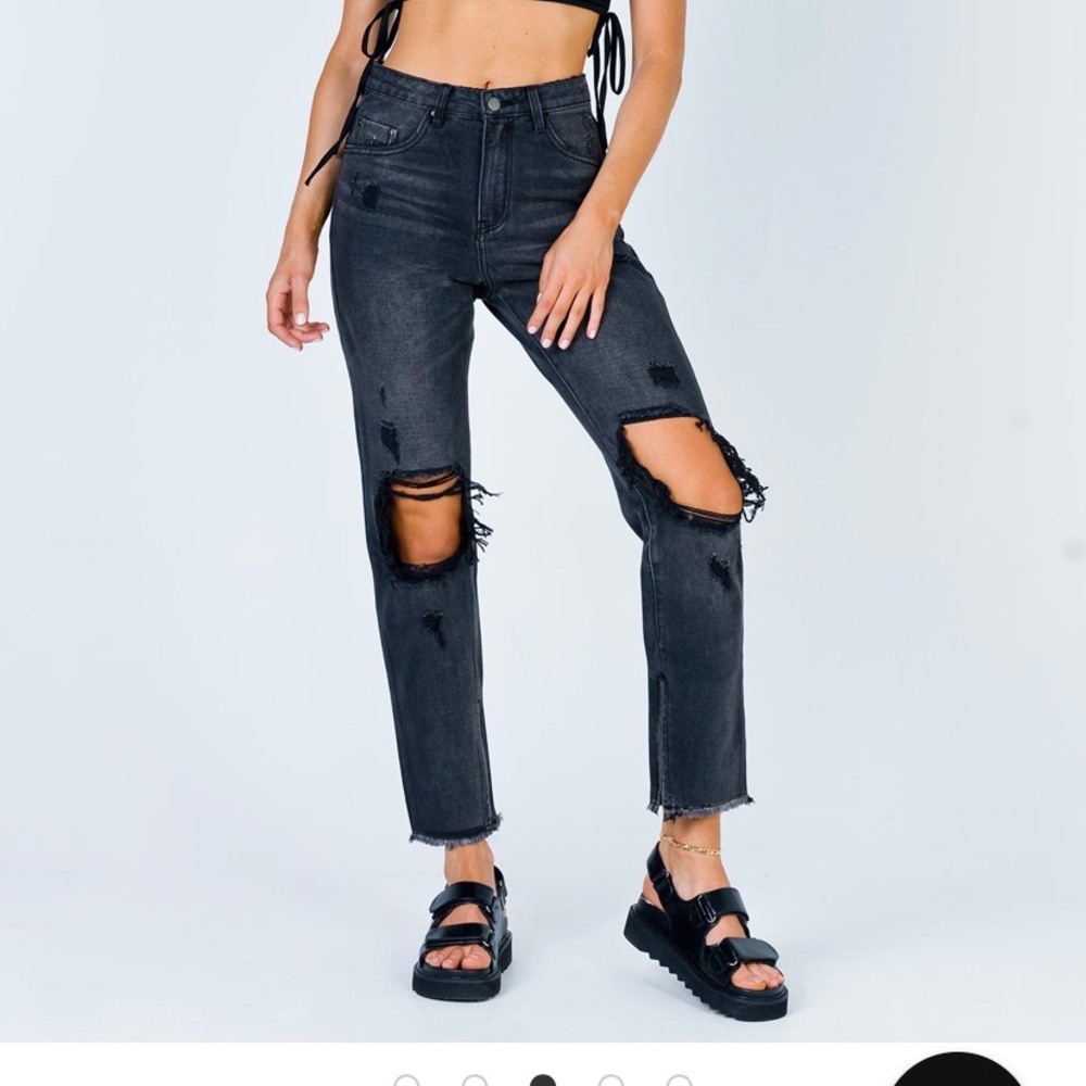 black princess poly jeans size 4